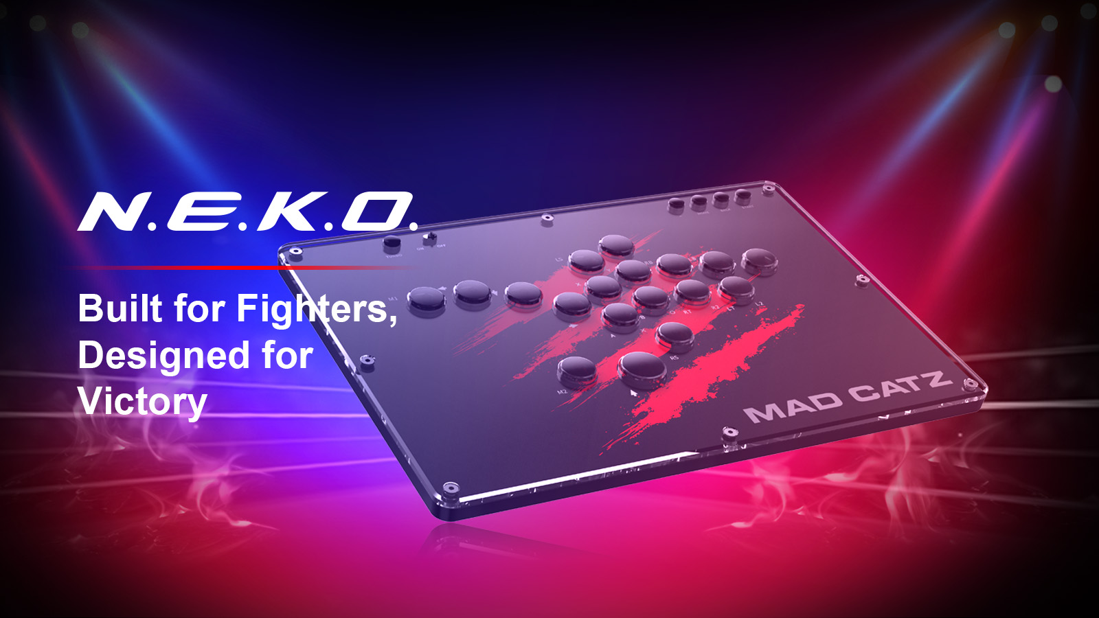 With its ergonomic architecture and flexible layout designed in collaboration with the Japanese fighting game community, Mad Catz brings an FGC-inspired design to life for a competitive edge in battle.